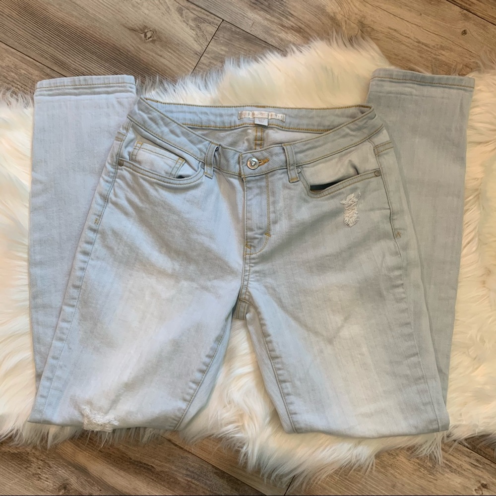 Boston Proper Distressed Stretch Skinny Jeans